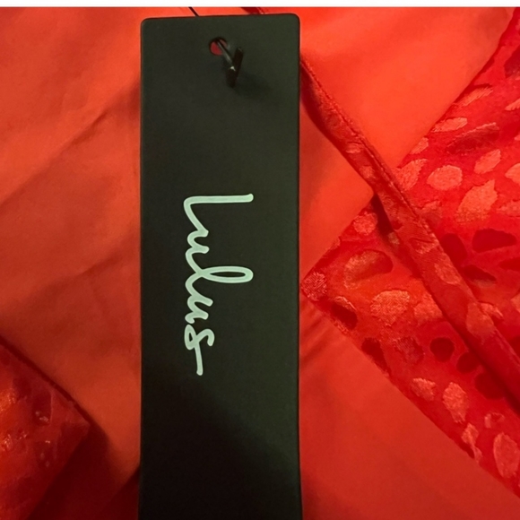 NWT Lulu's Satin Jacquard Print Cowl Midi Dress w/ Adjustable Straps - Picture 8 of 9